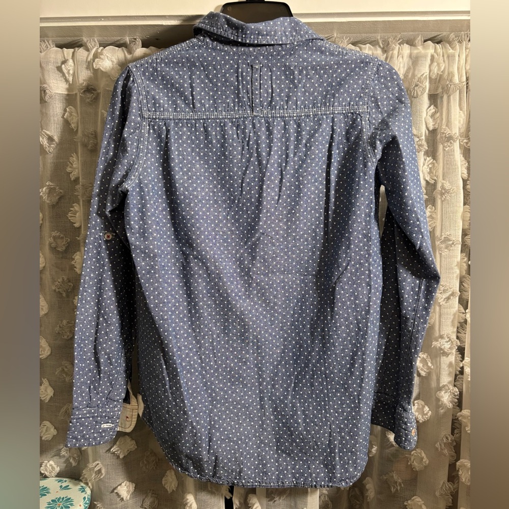 Tommy Hilfiger Blue Polka Dot Button-Down Shirt - Picture 6 of 7